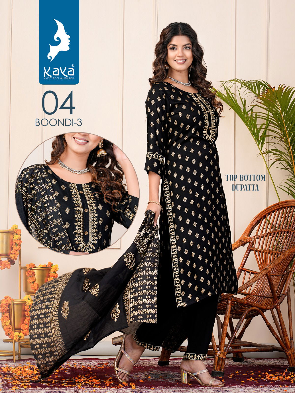 Boondi 3 By Kaya Straight Cut Rayon Printed Kurti With Bottom Dupatta Wholesale Shop In Surat